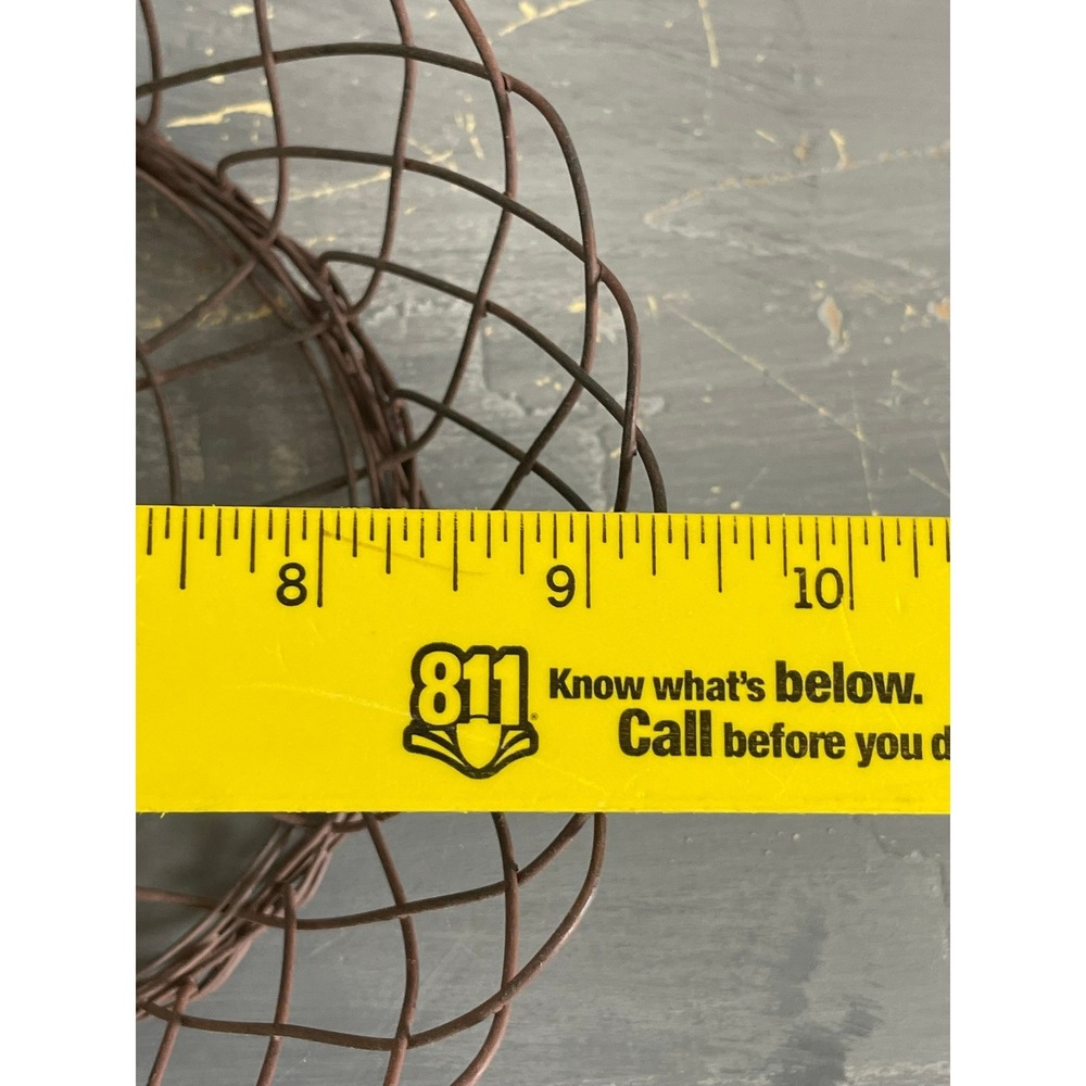 Vintage Style Rustic Brown Metal Wire Nesting Basket Set of 2 Farmhouse Decor - Picture 7 of 9